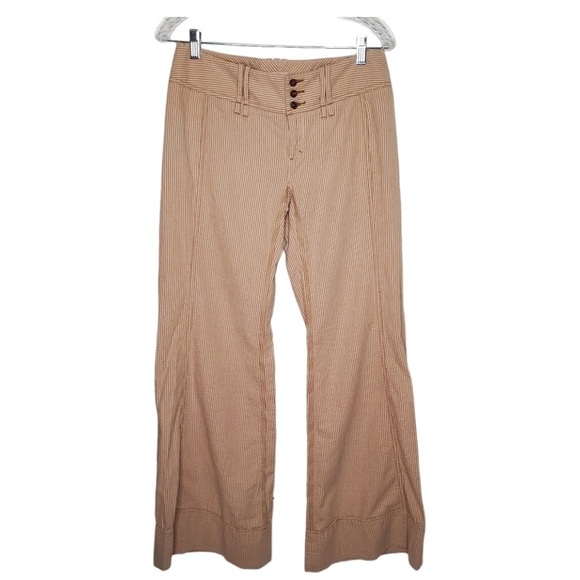Free People Striped Pants, Women’s Wide Leg Lightweight Slacks Size 6 - Picture 3 of 8